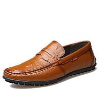 Men\'s Loafers Slip-Ons Comfort Light Soles Leather Office Career Casual Flat Heel Walking