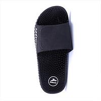 Men\'s Slippers Flip-Flops Slingback PU Summer Casual Flat Heel Blue Gray Black 1in-1 3/4in
