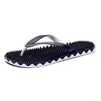Men\'s Slippers Flip-Flops Slingback PVC Summer Casual Flat Heel Blue Red Black 1in-1 3/4in