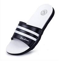 mens slippers flip flops slingback pvc summer casual flat heel white f ...