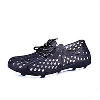 Men\'s Slippers Flip-Flops Slingback PVC Summer Casual Flat Heel Black 1in-1 3/4in