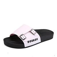 Men\'s Slippers Flip-Flops Slingback PVC Summer Casual Flat Heel Blue Black White Flat