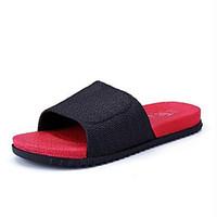 Men\'s Slippers Flip-Flops Slingback PVC Summer Casual Flat Heel Red Flat