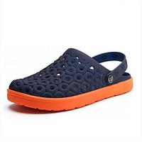 Men\'s Slippers Flip-Flops Slingback PVC Summer Casual Flat Heel Blue Flat