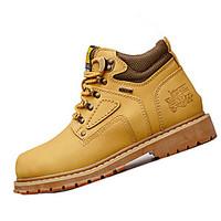 Men\'s Sneakers Spring / Fall Comfort Synthetic Casual Flat Heel Black / Brown / Yellow / Tan Hiking