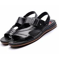 Men\'s Sandals Comfort PU Spring Casual Black Flat