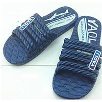 mens slippers flip flops comfort rubber spring casual screen color blu ...