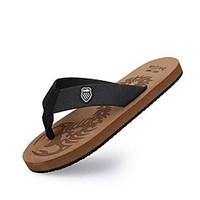 mens slippers flip flops comfort rubber spring casual brown black flat