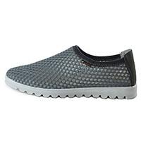 Men\'s Loafers Slip-Ons Light Soles Tulle Summer Casual Flat Heel Gray Flat
