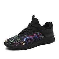 Men\'s Sneakers Summer Fall Ankle Strap Tulle Casual Lace-up Rainbow Black White