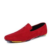 Men\'s Loafers Slip-Ons Spring / Fall Comfort PU Casual Flat Heel Slip-on Black /White/Red Sneaker