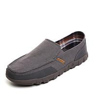 Men\'s Loafers Slip-Ons Spring Summer Fall Comfort Denim Office Career Casual Flat Heel Split Joint Beige Gray Blue