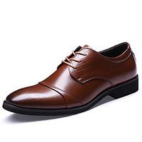 Men\'s Shoes Wedding/Office Career/Party Evening Leather Oxfords Black/Brown