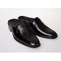 mens sandals comfort pu spring casual black white flat