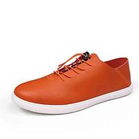 mens sneakers comfort leatherette spring casual orange black white fla ...