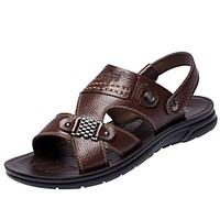 mens sandals comfort pu spring casual khaki brown black flat