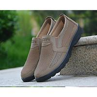 Men\'s Sneakers Comfort Tulle Spring Casual Screen Color Khaki Gray Flat