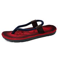 Men\'s Slippers Flip-Flops Spring Summer Microfibre Outdoor Casual Flat Heel Red Blue