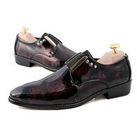 Men\'s Wedding Shoes Comfort Patent Leather Spring Casual Burgundy Blue Gold Flat