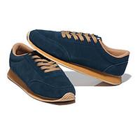 Men\'s Sneakers Comfort Cowhide Suede Spring Casual Brown Gray Dark Blue Flat