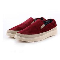 mens loafers slip ons comfort canvas spring casual khaki blue red flat