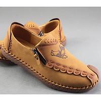 mens sneakers comfort pigskin leather spring casual brown yellow flat