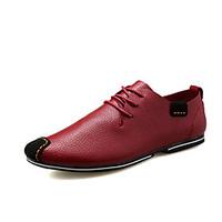 mens shoes pu casual flats casual walking flat heel others lace up bla ...