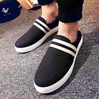 Men\'s Loafers Slip-Ons Spring Fall Comfort Canvas Casual Flat Heel Others Black Blue Others