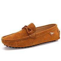 Men\'s Loafers Slip-Ons Comfort Suede Leather Shoes Office Career Casual Flat Heel Blue Brown Walking