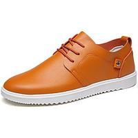 Men\'s Sneakers Comfort PU Spring Casual Orange Black White Flat
