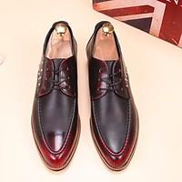 mens oxfords comfort pu leather spring casual blue red black flat