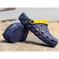 Men\'s Sandals Comfort Hole Shoes PU Spring Casual Blue Brown Black Flat