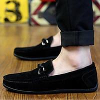 Men\'s Sneakers Comfort Suede Spring Casual Navy Blue Gray Black Flat