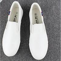 mens loafers slip ons comfort pu spring casual black white flat