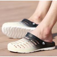 Men\'s Sandals Comfort Hole Shoes Rubber Spring Casual Blue Gray Beige Flat