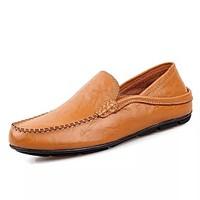 mens loafers slip ons moccasin cowhide spring summer casual blue brown ...