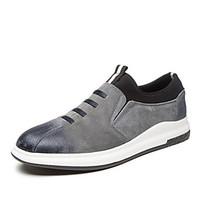 Men\'s Loafers Slip-Ons Comfort Pigskin Spring Fall Casual Walking Flat Heel Light Grey Black Flat