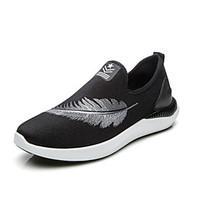 Men\'s Loafers Slip-Ons Comfort Fabric Spring Fall Casual Walking Flat Heel Light Grey Black Flat