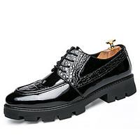 Men\'s Oxfords Clogs Mules Spring Fall PU Wedding Outdoor Office Career Casual Party Evening Flat Heel Others Black