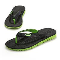 Men\'s Slippers Flip-Flops Spring Summer Fall Comfort Synthetic Casual Flat Heel White Black Gray Blue