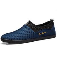 Men\'s Sneakers Comfort Suede Spring Casual Blue Gray Black Flat