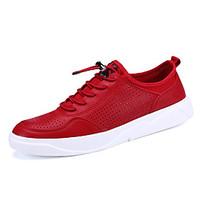 Men\'s Sneakers Spring Fall Comfort PU Outdoor Athletic Casual Flat Heel Polka Dot Red Black White