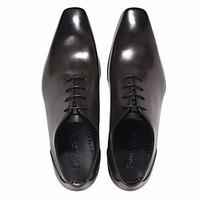 Men\'s Oxfords Comfort Leather Spring Casual Dark Brown Black Flat