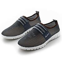 mens sneakers comfort tulle spring casual camel blue gray flat