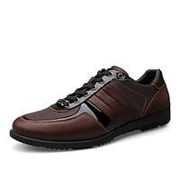 mens flats spring fall pu outdoor flat heel lace up black brown