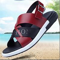 mens sandals spring comfort cowhide nappa leather tulle casual