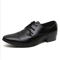 Men\'s Oxfords Comfort Leather Spring Fall Winter Office Career Casual Black Flat