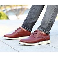 mens sneakers comfort pigskin office career casual dark brown light br ...