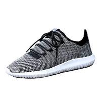 Men\'s Athletic Shoes Comfort PU Spring Fall Outdoor Lace-up Flat Heel Beige Black White Under 1in