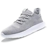 Men\'s Athletic Shoes Comfort PU Spring Fall Outdoor Lace-up Flat Heel Light Grey Navy Blue Black Flat